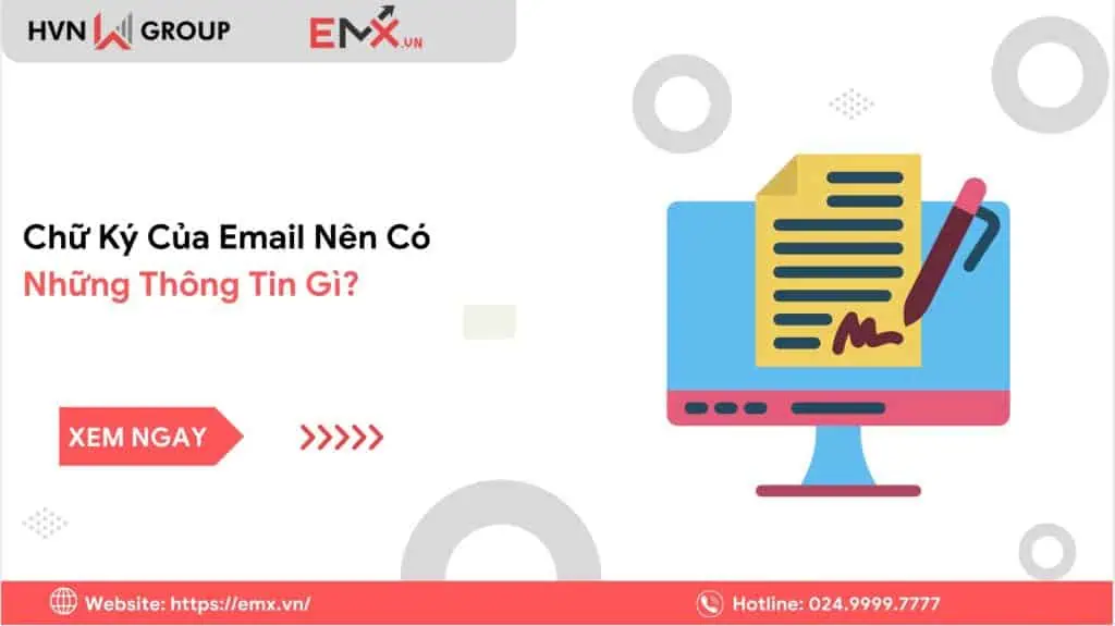 chữ ký của email nên có những thông tin gì